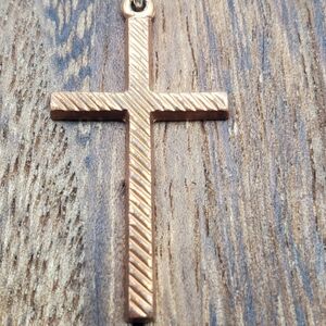 Lined cross necklace pendant